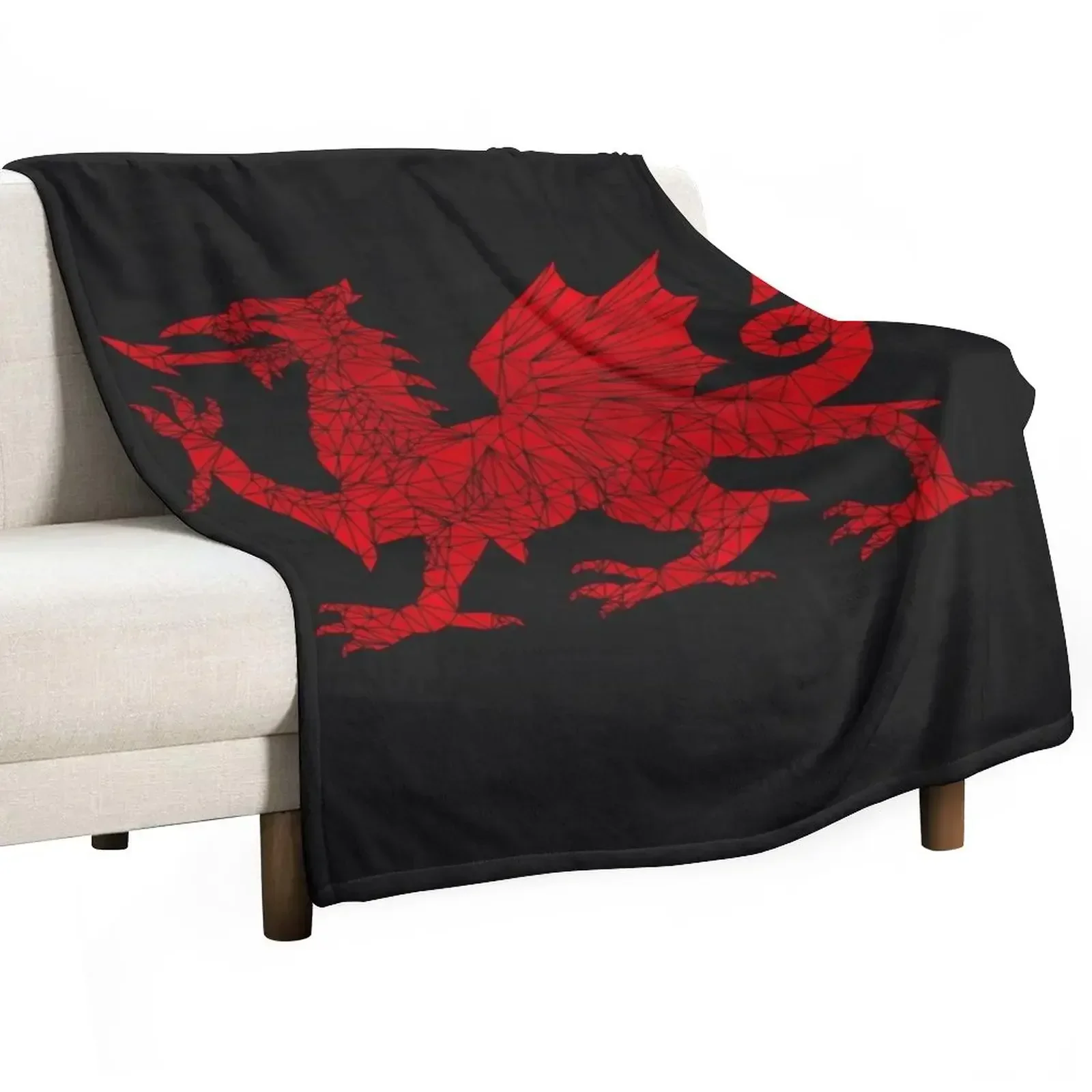 

Welsh Dragon - Geometric Throw Blanket Blankets Sofas Of Decoration Hairy Blankets