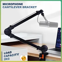 Microphone spring-free microphone cantilever stand live broadcast stand with built-in cable management clip desktop stand