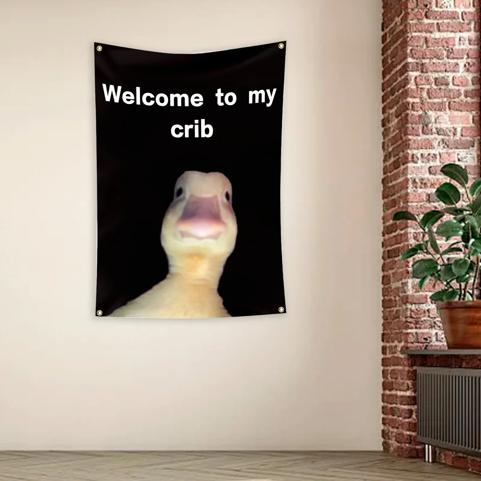 Welcome To My Baby Crib Parody Background Cloth 2x3 Feet Funny Flags Prank Home Decoration Wall Cloth Teasing Ducks 3