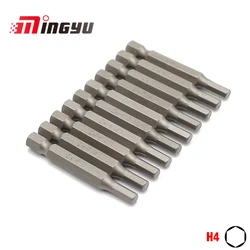 Premium Hex Screwdriver Bit Set - 10 - Piece 1/4 50mm Hexagon Allen Key Bits (H4)