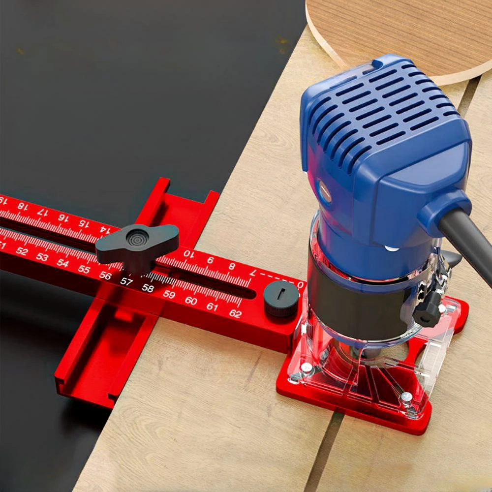 3 in 1 Router Frees Groef Beugel Houtbewerking Snijden en Frezen Cirkelvormig Hulpgereedschap Aluminium Router Cirkel Snijmal_voghion.com