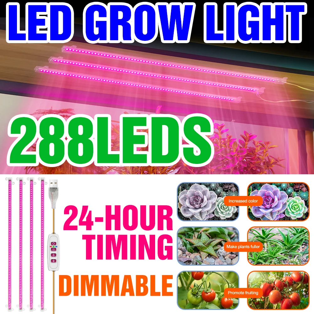 

Full Spectrum LED Grow Light With Timing Control Indoor Phytolamp For Plant Flower Seeds Vegetable Grow Box LED Cultivation Lamp