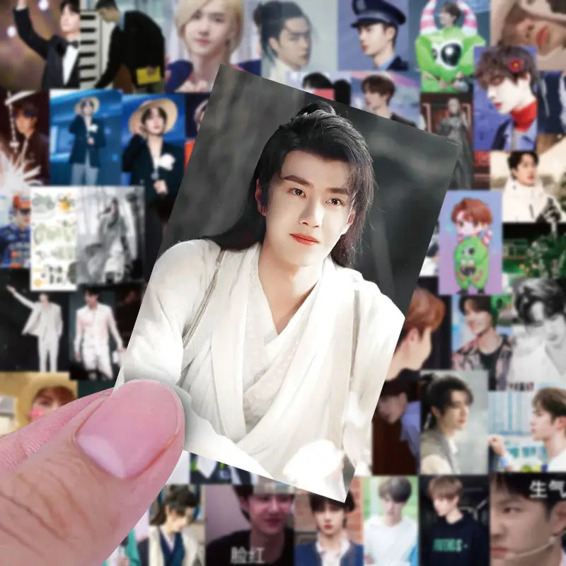

60PCS Wang Yibo Star Figure Waterproof Stickers Cute Diary DIY Handmade Label Sticker Cup Phone Laptop Guitar Luggage Decoration
