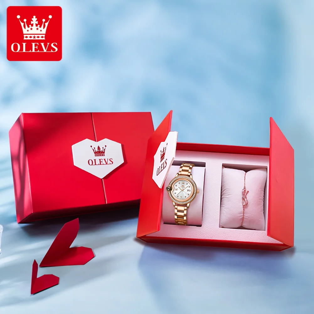 ساعة OLEVS 5588 للسيدات كوارتز مقاومة للماء، ساعة...