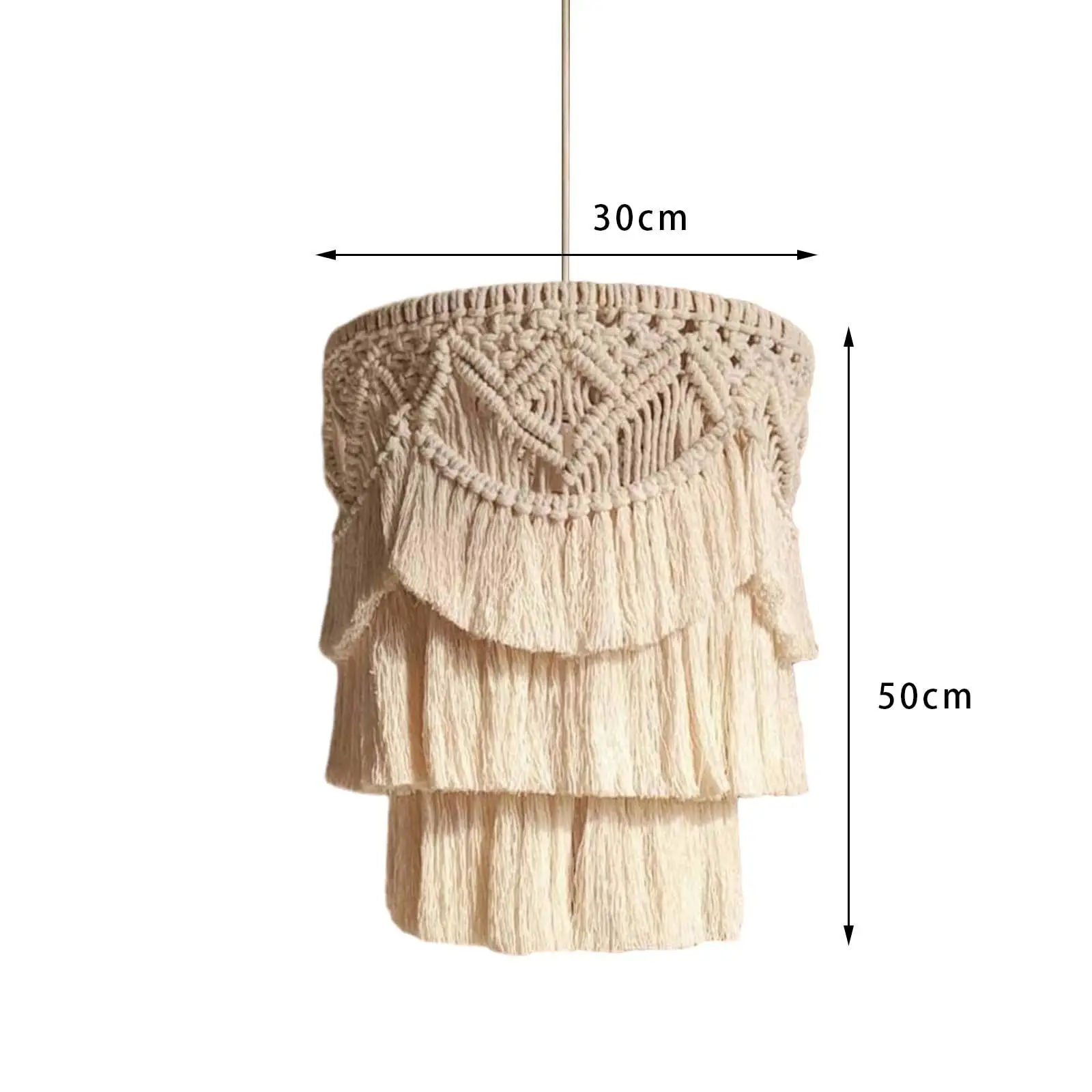 Macrame Lamp Shade Handwoven Durable Rustic Pendant Light Cover for Housewarming Gift Apartment Dining Room Office Restaurant