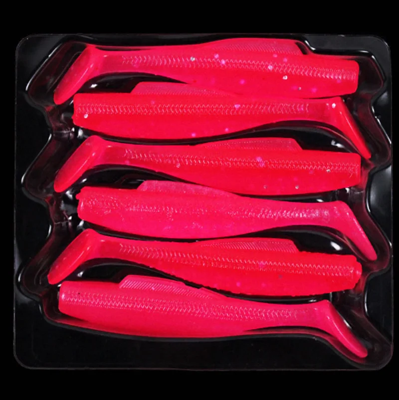 TAKEDO 6 Stück/Beutel 8CM 3,5G TPR-Material Schwimmköder Weiche Insektenköder Wobbler Angelzubehör T-Schwanz Wurm Weichköder für Seebarsch – Detail 10