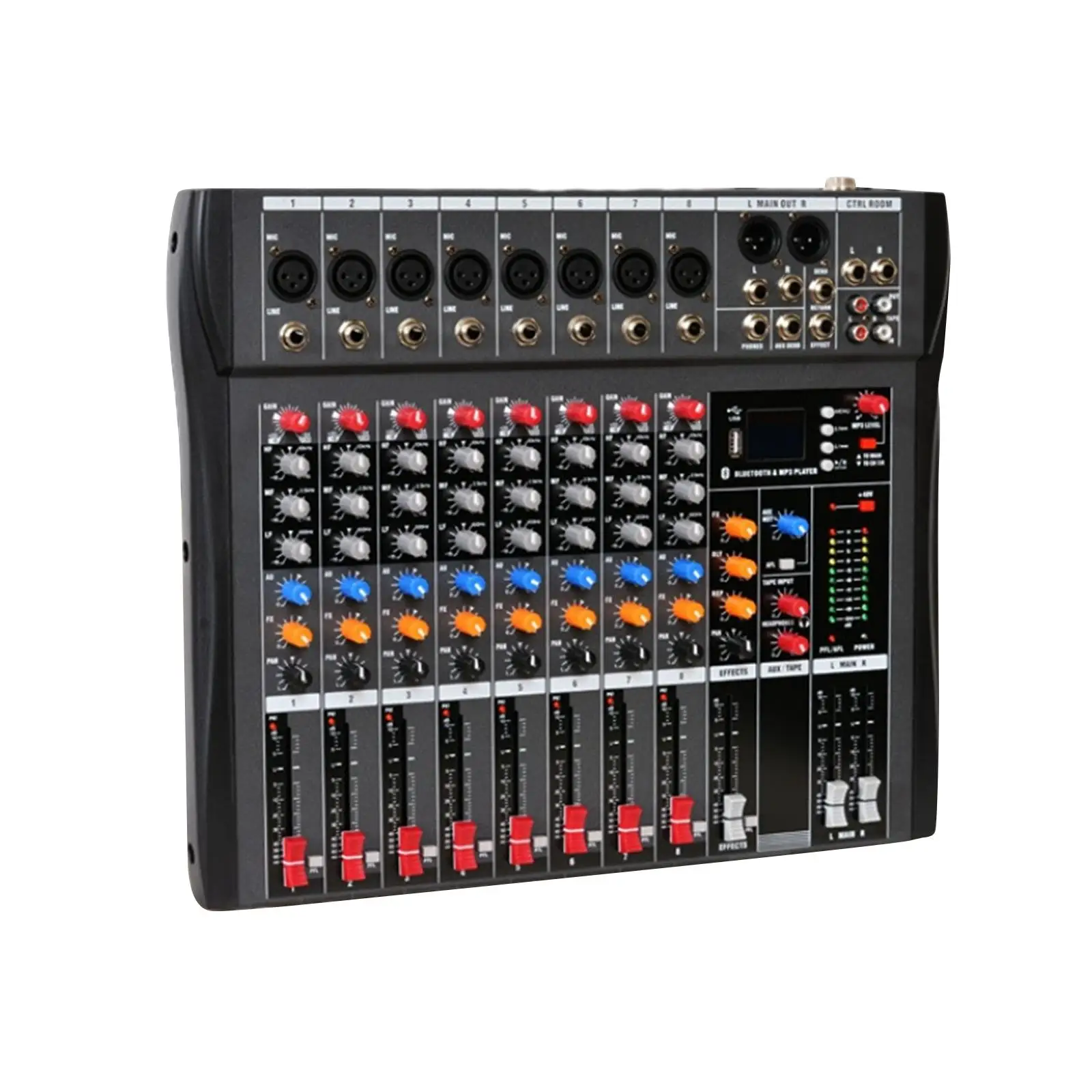 

Voice Changer Multifunction Mini Sound Mixer 8 Channel Mixer Sound Mixing Console for Broadcast Recording Stage DJ Studio Gaming