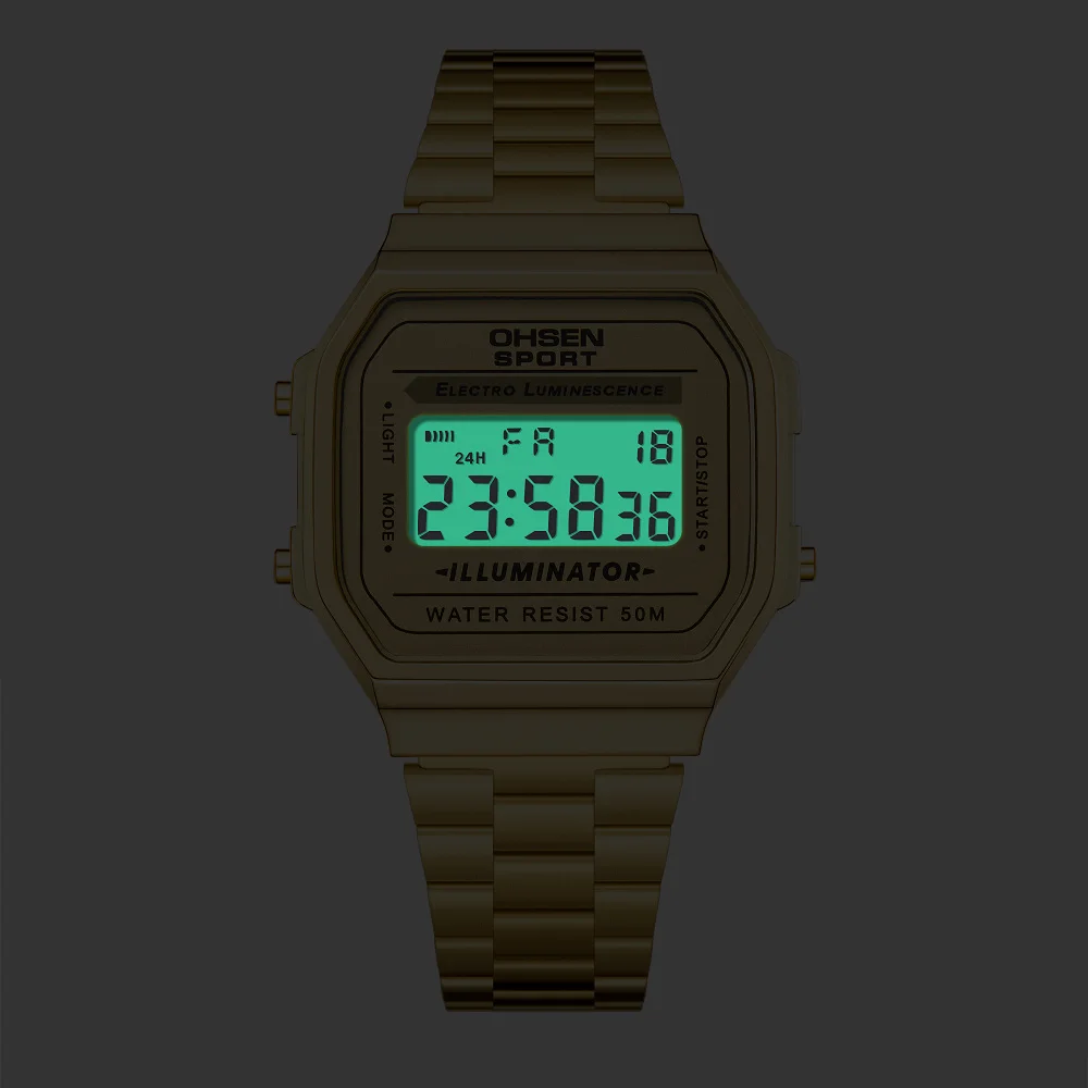 Digital Watches for Women Luxury Gold Ladies Sport Watch reloj mujer Stainless steel Electronic Watch Alarm Clocks Gifts 2