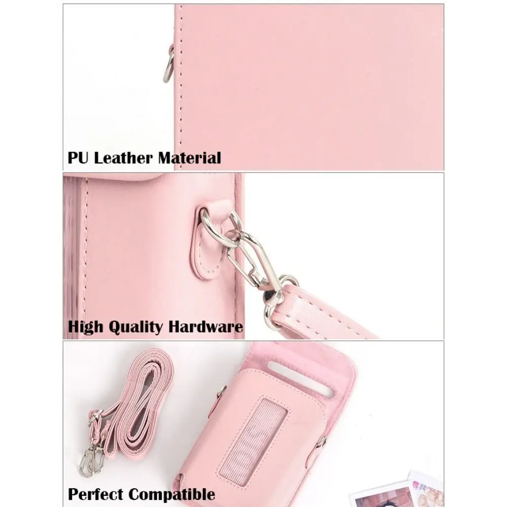PU Leather Printer Carrying Case Retro with Shoulder Strap Storage Anti Drop Dustproof for Fujifilm Instax Mini Link 3