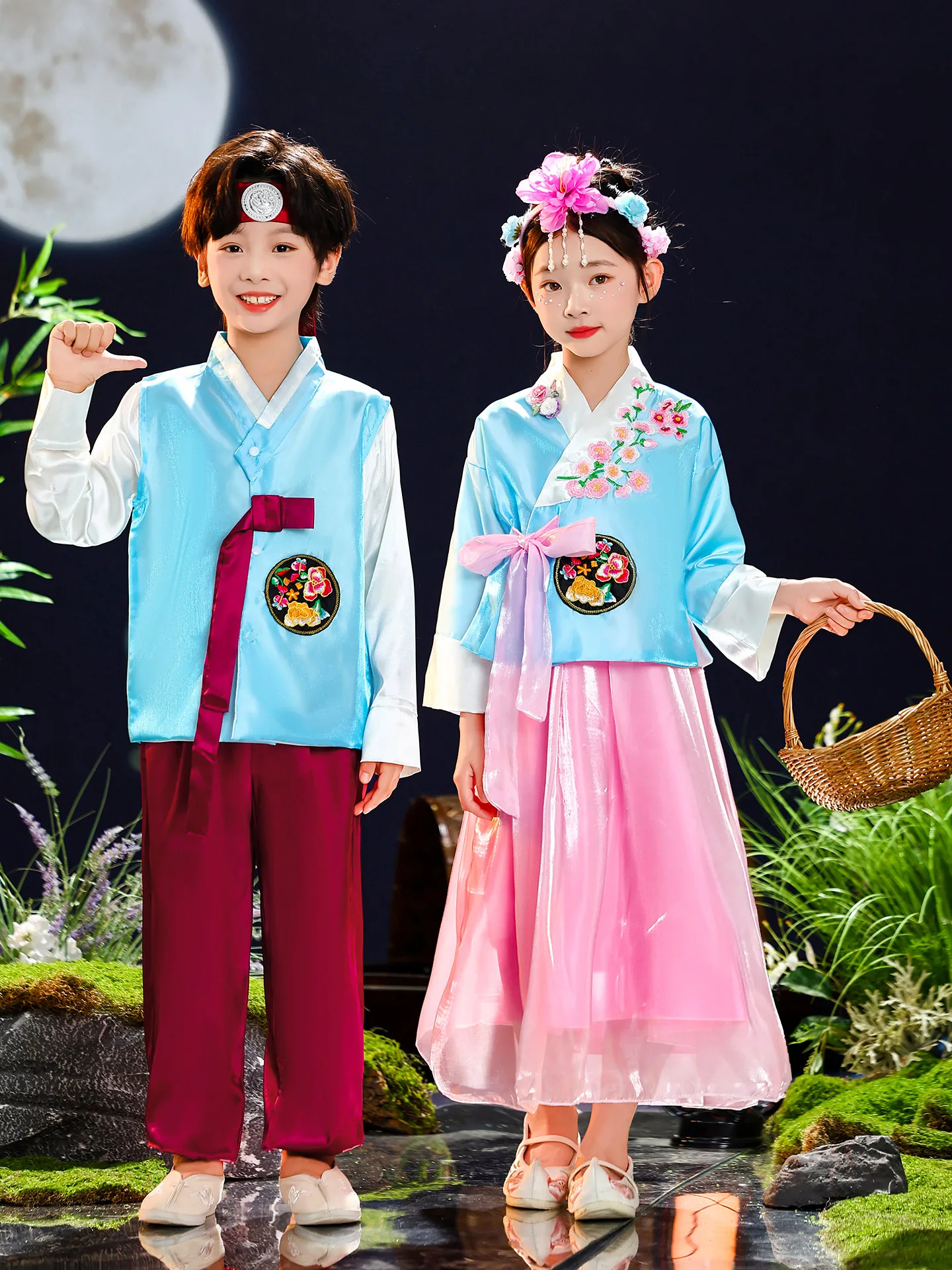 New Ethnic Korean Children's Performance Costume Dance ow Outfit Boys Girls  Traditional Korean Clothing Stage Performance D... - AliExpress, image size:1440x1920