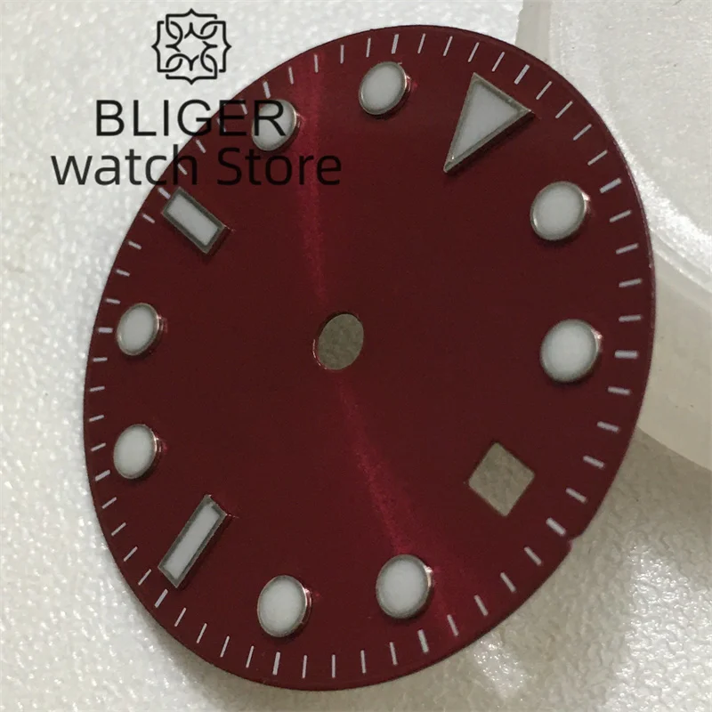 BLIGER 28.5mm watch dial Sun print dial luminous for MIYOTA 8215 MINGZHU2813 PT5000 ETA2824 2836 movement