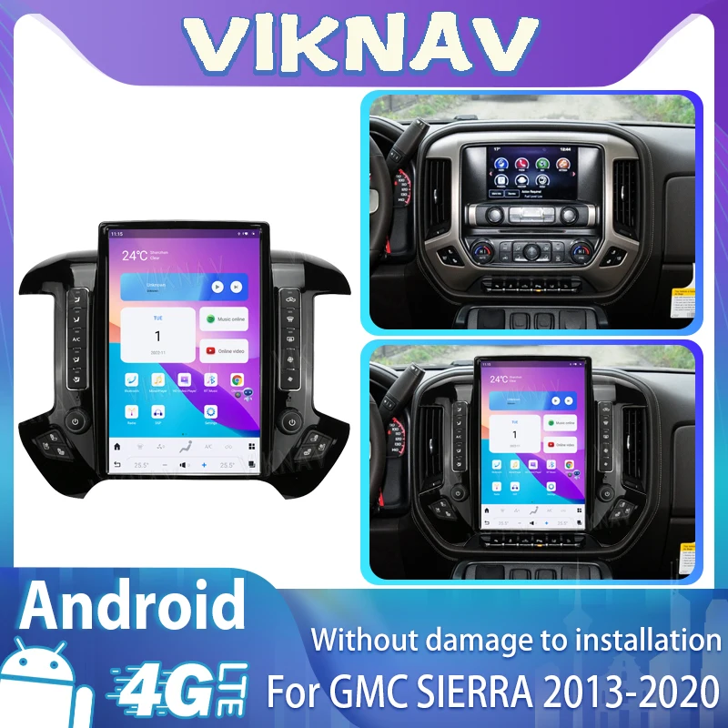 

Автомагнитола на Android для chevrolet Silverado/GMC SIERRA 2013-2020 с вертикальным экраном и GPS-навигацией, мультимедийный плеер