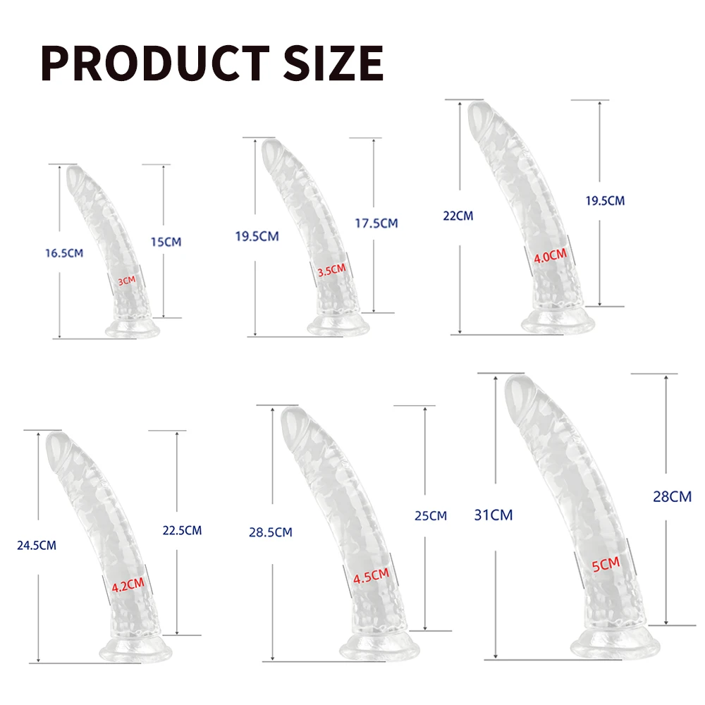 Dildo realistico trasparente stimolatore anale per donna g-spot_voghion.com