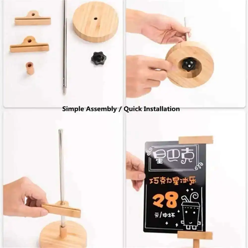 360 학위 회전 A4 테이블 디스플레이 스탠드 보드 테이블 번호 가격 목록 로그인 홀더 프레임 보드