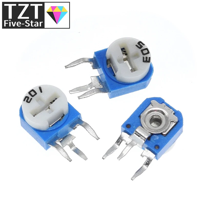 Trimpot Trimmer Potentiometer Variable Resistor multiturn potentiometer linear potentiometer rotary potentiometer trimmer potentiometer adjustable resistor 10pcs Rm063 Rm-063 100 200 500 1k 2k 5k 10k 20k 50k 100k 200k 500k 1m Ohm