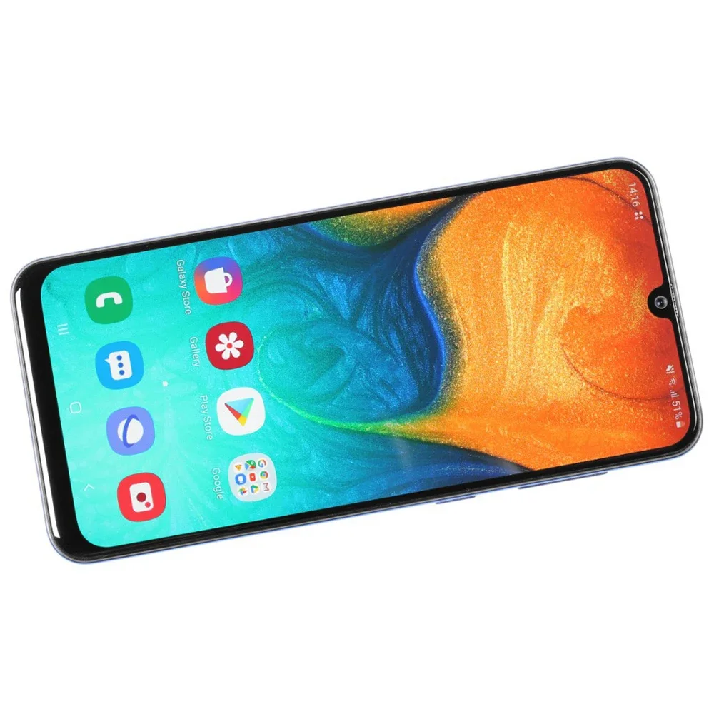Téléphone mobile Samsung Galaxy A30 A305F d'origine, double carte SIM, 6,4'', 3 Go de RAM, 32 Go de ROM, 16 MP + 5 MP, processeur octa-core, Samsung Galaxy A30 1