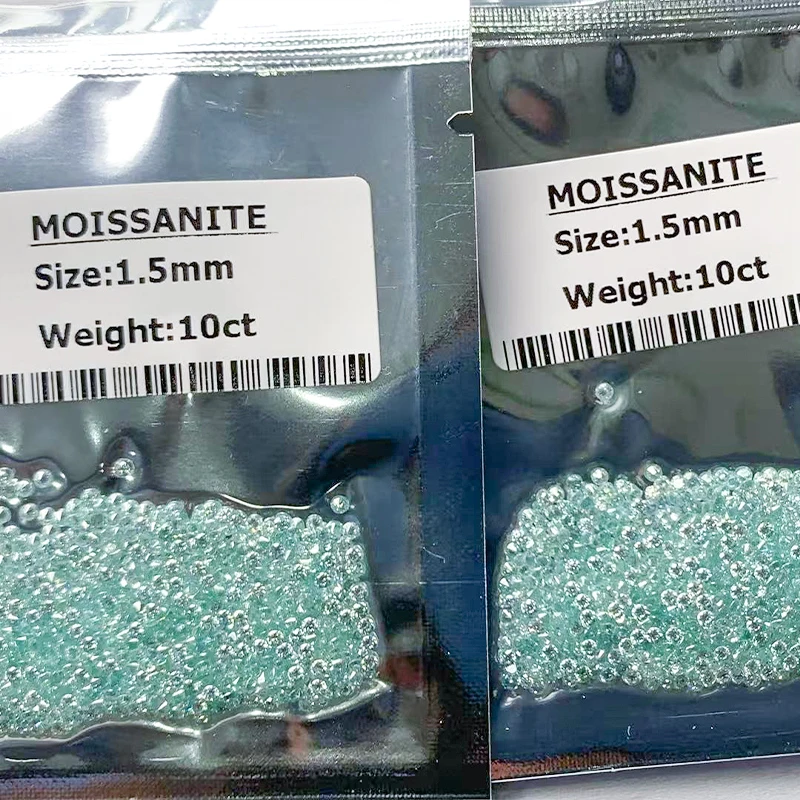 1 Karat Großhandelspreis 0,8 ~ 2,8 mm Blau Grün Rundschliff Lab Grown Lose Moissanit Stein Passende Steine Schmuck DIY Material – Detail 7