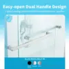 K01 - Shower Door 56-60 in. x 76 in. Double Sliding Shower Door, 5/16" (8mm) Clear Tempered Glass - Chrome 4