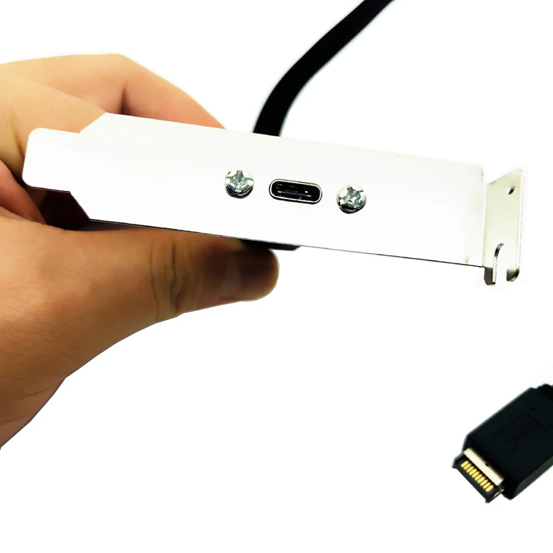 Usb 3.1 Encabeçamento do Painel Frontal Tipo-e a Usb-c tipo c Conector Fêmea Cabo de Fio de Extensão Mais Montagem em Painel tipo de Parafuso e Conector 50cm - Imagem 2