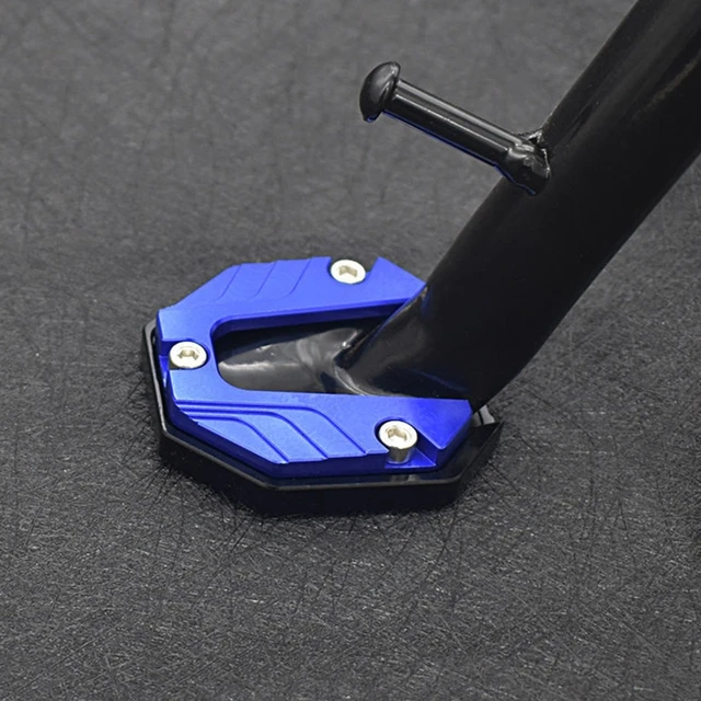 Liga de alumínio da motocicleta bicicleta kickstand extensor pé suporte lateral extensão almofada do pé placa apoio acessórios moto 3