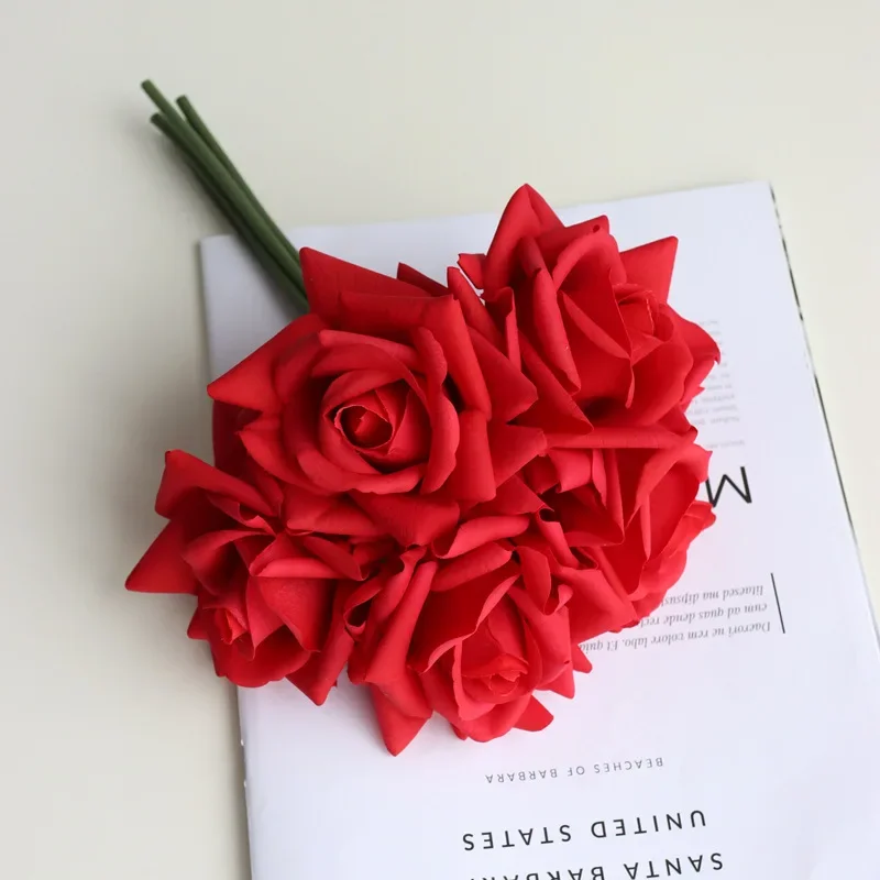 

Разумная цена шелковые белые свадебные цветы центральные части искусственные шелковые цветы на ощупь высококачественные латексные розы Букет