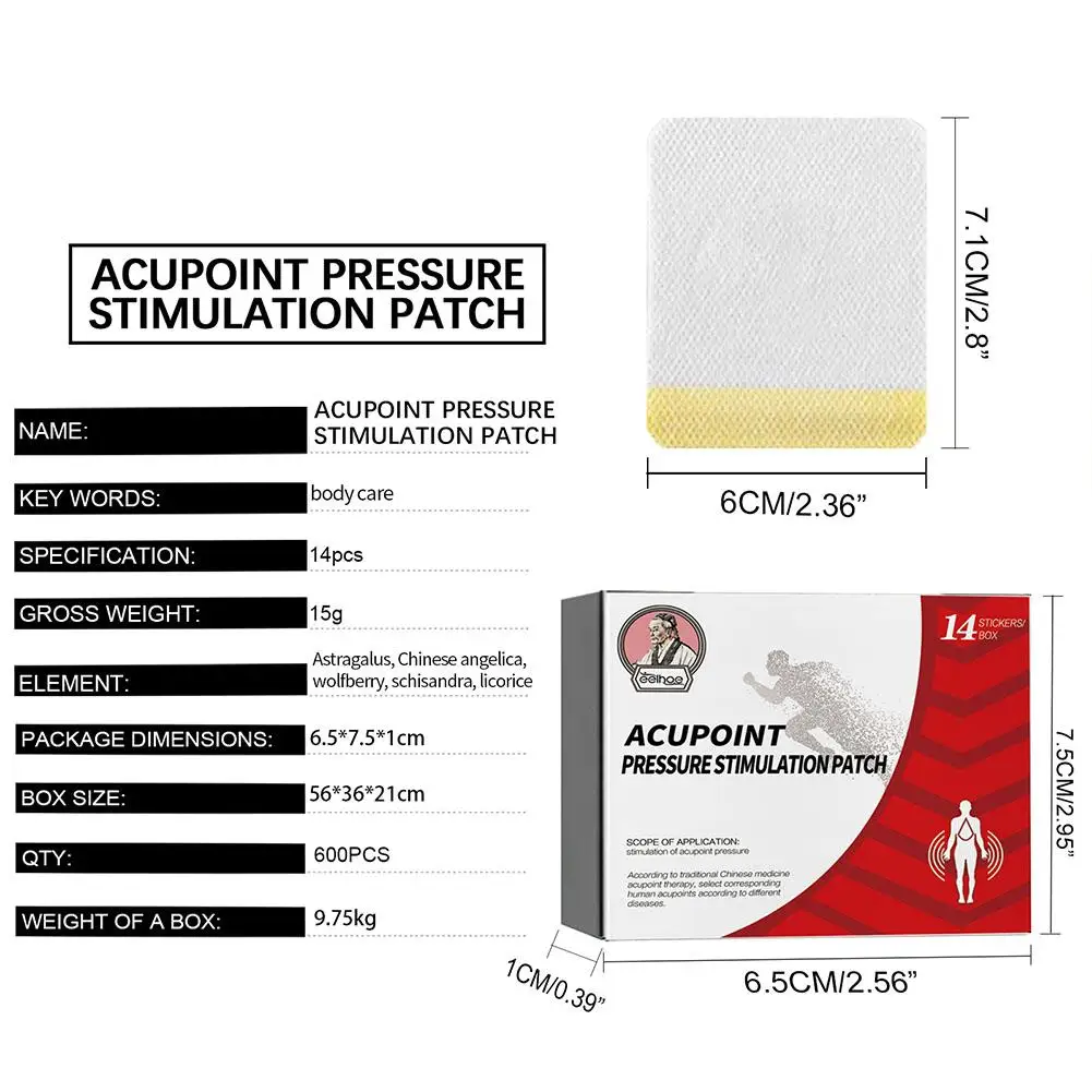 Acupoint Pressure Stimulation Patch Diabetic Paste Acupoint Pressure Patch Paste Leg Soothing Patches Massage 14Pcs/1box