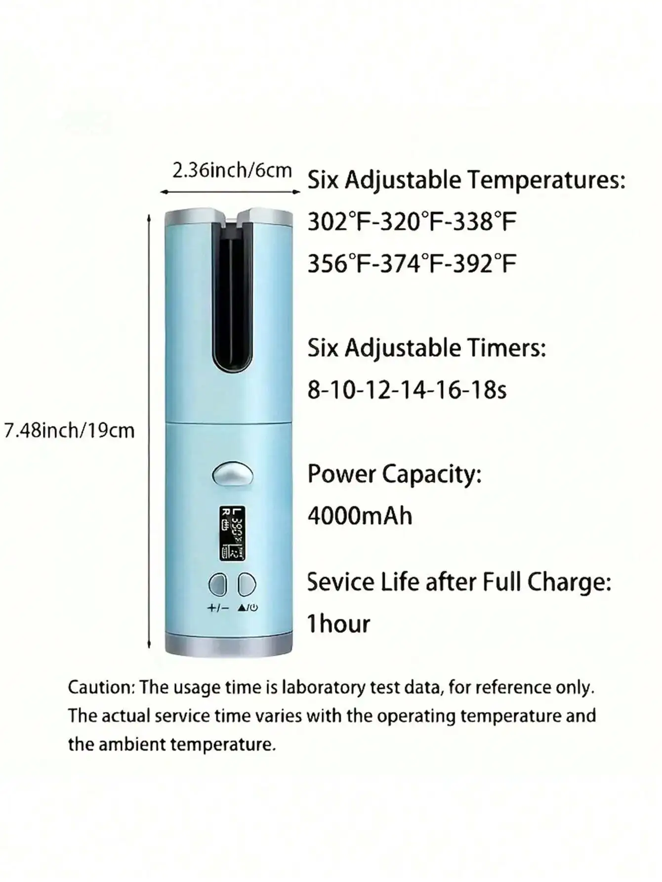 أداة تجعيد الشعر الأوتوماتيكية اللاسلكية مع أسطوان...