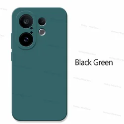 Luxury Shockproof Liquid Silicone Phone Case - TPU Protective Back Cover for Vivo X200 FE (Black Green)