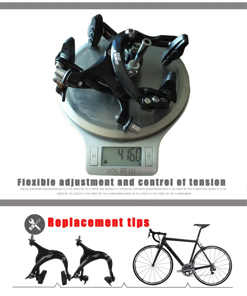 DELT Bicycle Side Pull Brake C Calipers,Rim Brake 55-72MM, For