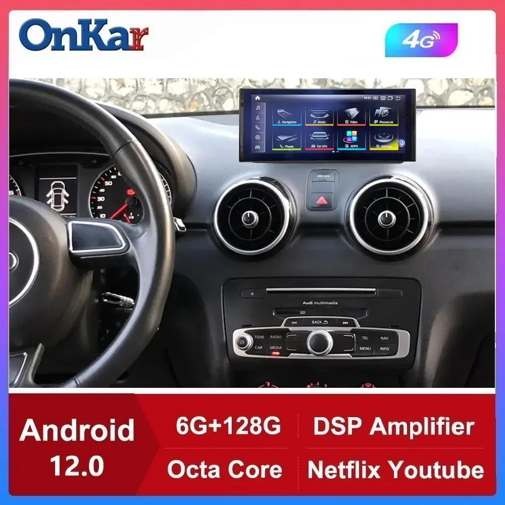 

For Audi A1 2012 - 2018 12.3 Inch Qualcomm Android 12 Car Radio GPS Navigation Multimedia Video Player Head Unit Stereo CarPlay