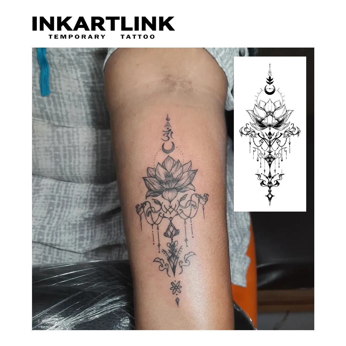 2 Stück Pflanzliche Tattoo-Aufkleber – Semi-permanent, Wasserfest, Zeit-Pfeil-Design, Hält 7-15 Tage