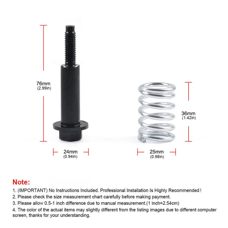 2-PC Universal Exhaust Bolt & Spring Kit – For Exhaust Flange Repair On Subaru, Honda, Toyota, Ford, Chevy