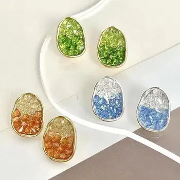 925 Silver Needle Korean Fashion Green Blue Champagne Crystal Earrings For Women Jewelry 2025 Trending New Luxury Stud Earrings