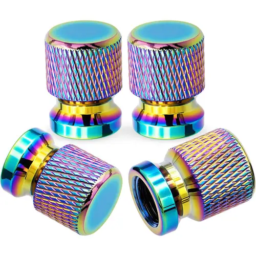 Tire Valve Stem Caps, Anodized Aluminum Wheel Valve Covers Accessories, Universal for Cars, SUVs, Bikes, Trucks and Motorcycles