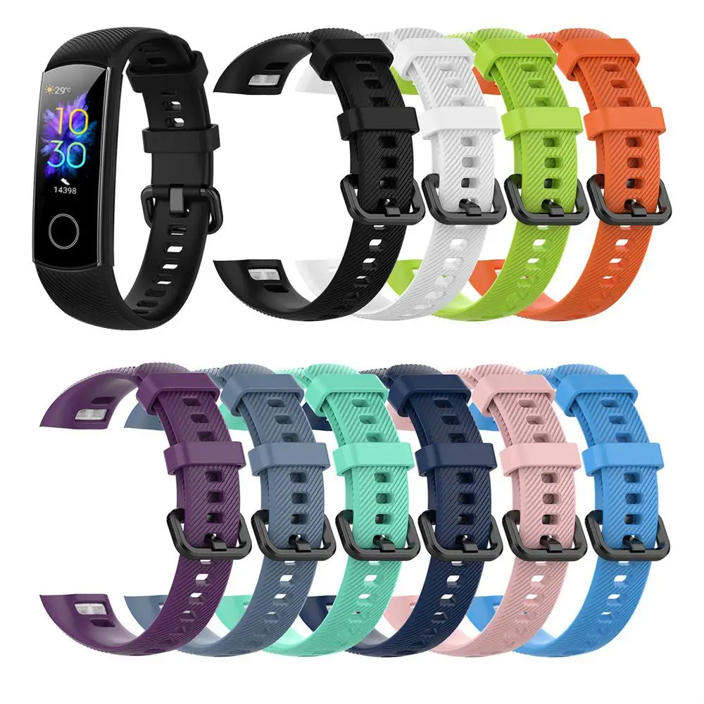 Pulseira Para Huawei Honor Band 5 4 Pulseiras Esporte Banda Colorida Pulseira De Substituição De Silicone Para Honra Band 5 Acessórios Inteligentes