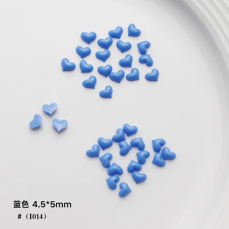 100Pcs/Bag Love Heart Nail Art Decorations White Pink 3D Nail Charms Resin Flatback Rhinestone Gems For DIY Manicure Accessories