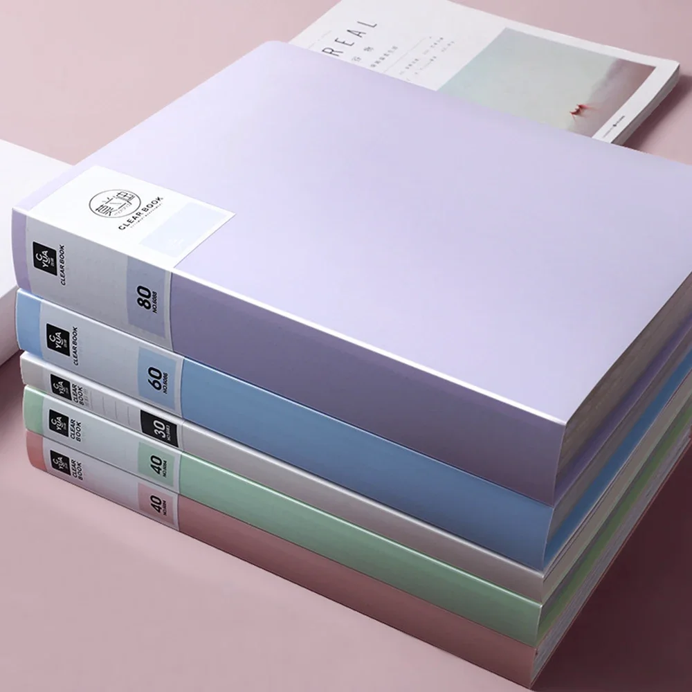 A4 두꺼운 폴더 20 페이지 정보 도서 대용량 DIY 파일 폴더 다기능 문서 주최자 데스크탑 스토리지