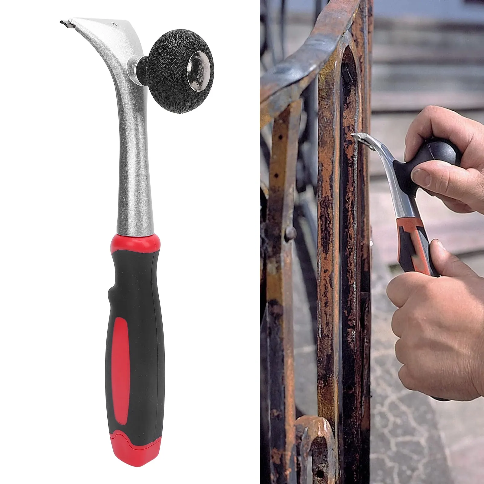 Grattoir à peinture en carbure, poignée ergonomique, dissolvant de peinture antidérapant, outil de grattoir en carbure pour vernis résine, glaçage sec, mastic, rayures