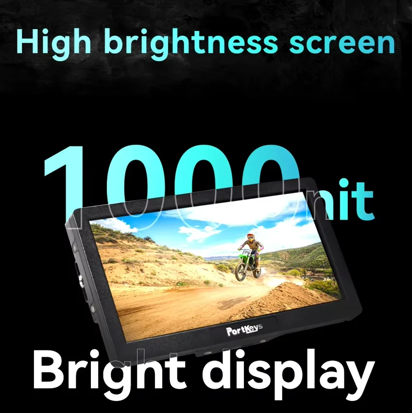 Portkeys HD7H 7inch Monitor 1000nits Brightness Light 1280X720 4K30p HD Input Camera Monitors For Cameras Video Photography