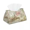 Custom France Paris Eiffel Tower Tissue Box Cover PU Leather Rectangular Flower Pink Facial Tissues Holder for Home 1