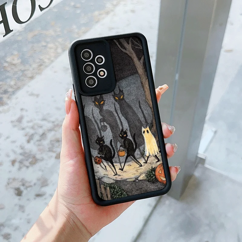 Darkly Humorous Monster Cat Shockproof Phone Case – Creative Animal Design