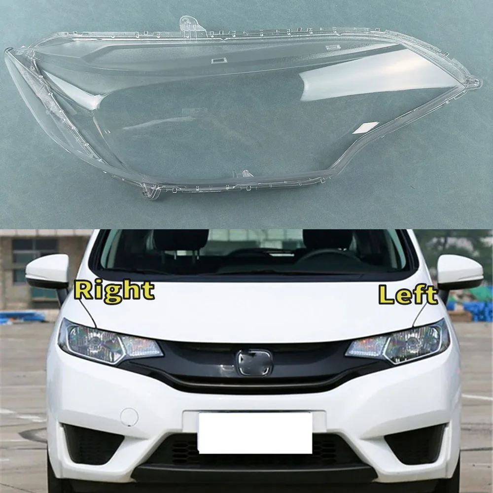 

For Honda Fit Jazz GK5 2014~2020 Car Front Headlight Cover Auto Headlamp Lampshade Lampcover Head Lamp light glass Lens Shell