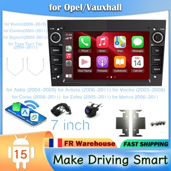 Radio para Auto Android 15 de 7'', 2G+32G, GPS, WiFi, Bluetooth, CarPlay Inalámbrico, Reproductor Multimedia Android Auto para Opel Vauxhall Astra H Vectra Antara Corsa D 1
