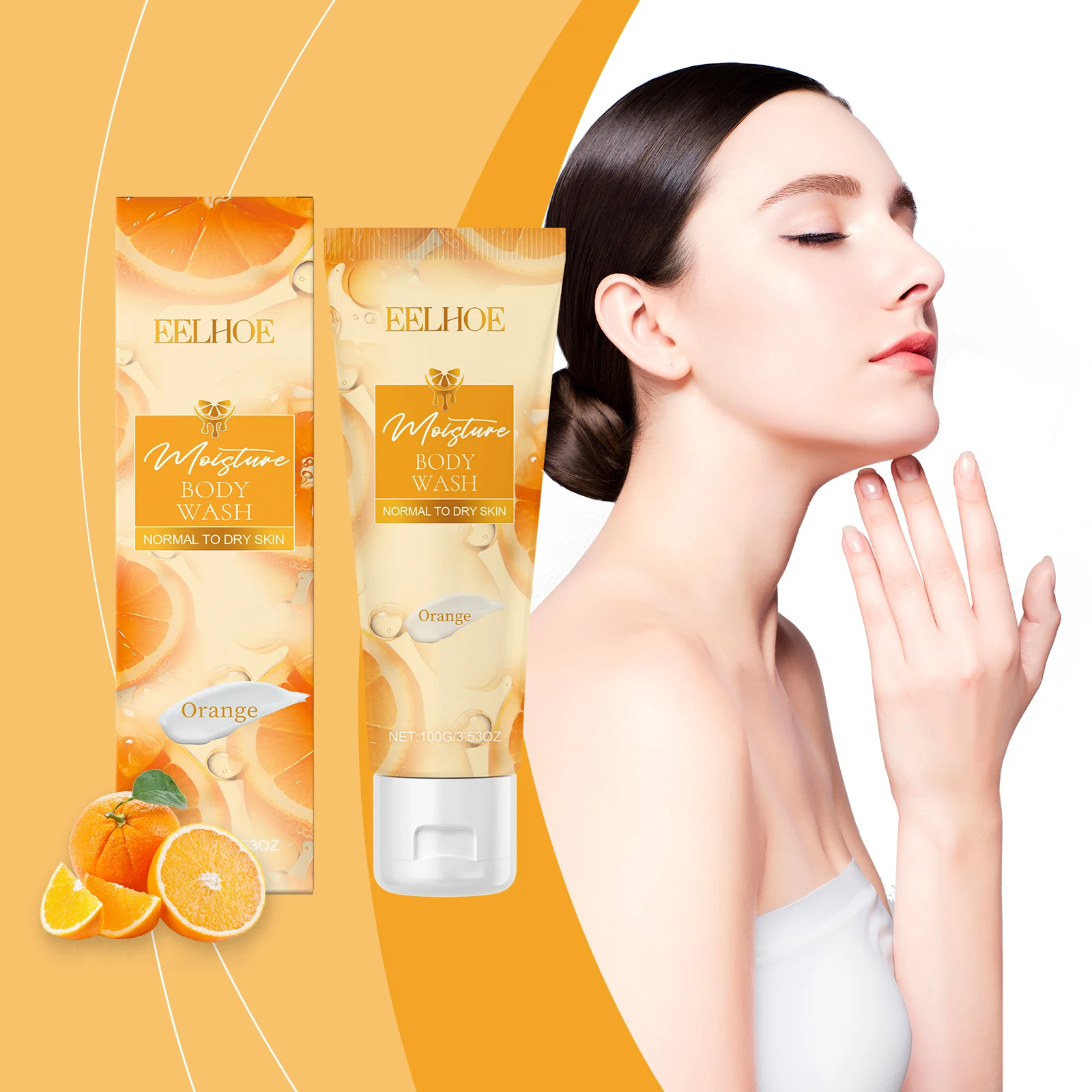 EELHOE Winter Orange Moisturizing Body Wash-100g 3-in-1 Shampoo, Conditioner, and Body Wash Convenient to Carry Travel Gear