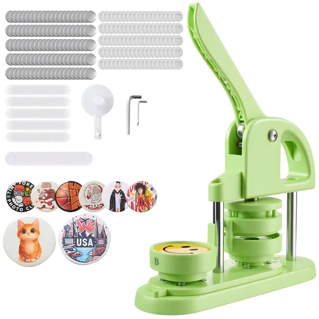 SucceBuy Button Maker Machine Plastic Pin Maker 100pcs Button Parts Circle Cutter and Hex Wrenches Reinforced Ergonomic Handle