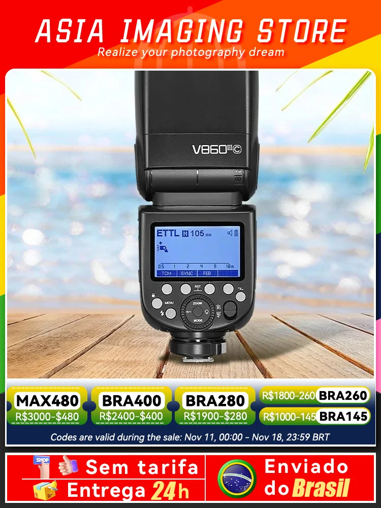 Camera Flash Godox V860III TTL HSS 2.4G Speedlite V860IIIC V860IIIN V860IIIS for Canon Sony Nikon Fujifilm Olympus V860 III
