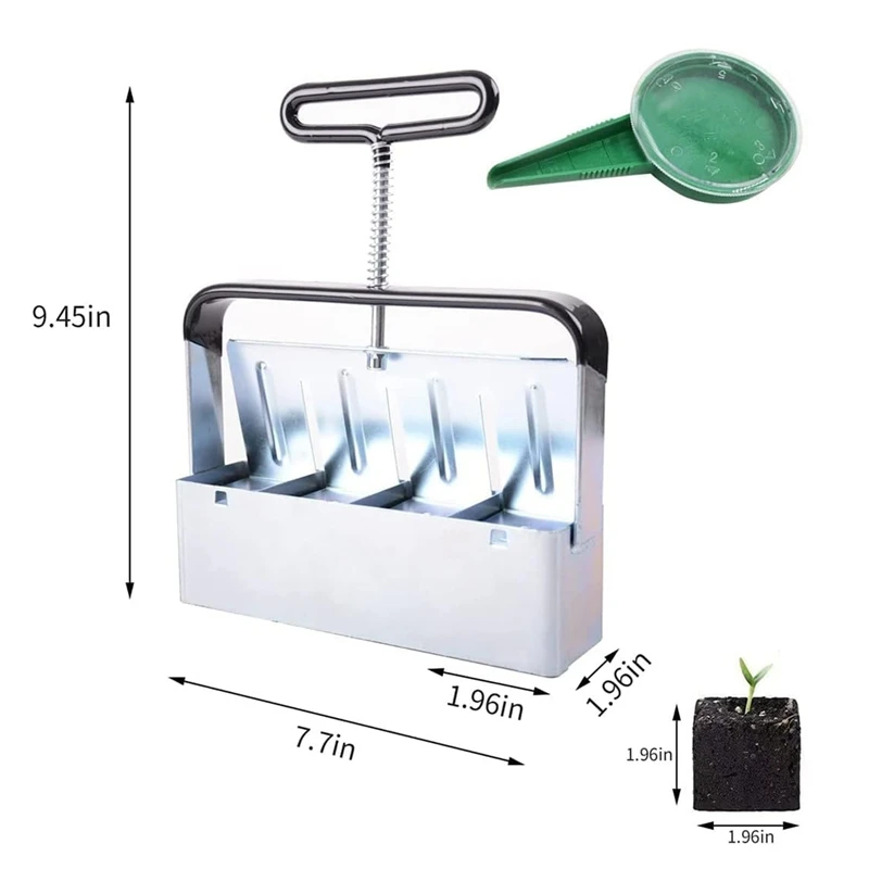 Soil Blocker, 4PCS Cell Soil Block Maker, Seed Handheld Block Maker With Comfortable Handle, Garden Blocking Tools 6