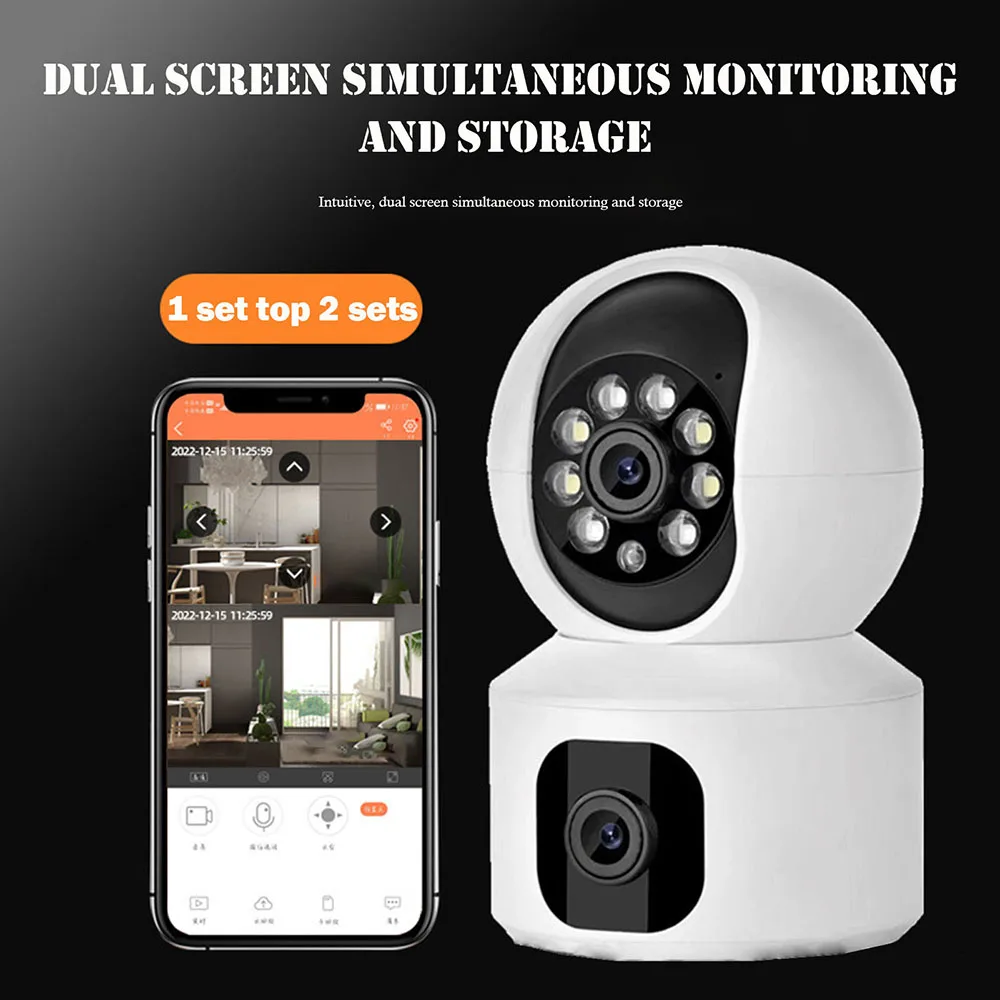 듀얼 렌즈 와이파이 PTZ 카메라, AI 인간 자동 추적, 실내 NVR, 홈 보안 CCTV 감시, IP 카메라, 4K, 5MP