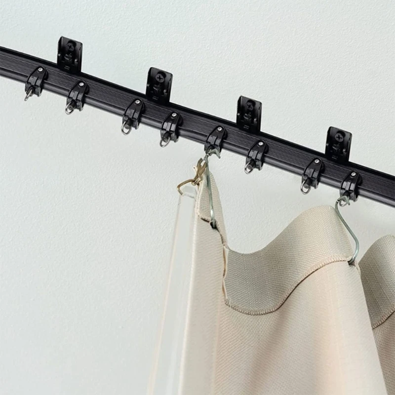Black Flexible Ceiling Curtain Track 5m Bendable Accessory Household Gagdet for Window Balcony Toilet Install