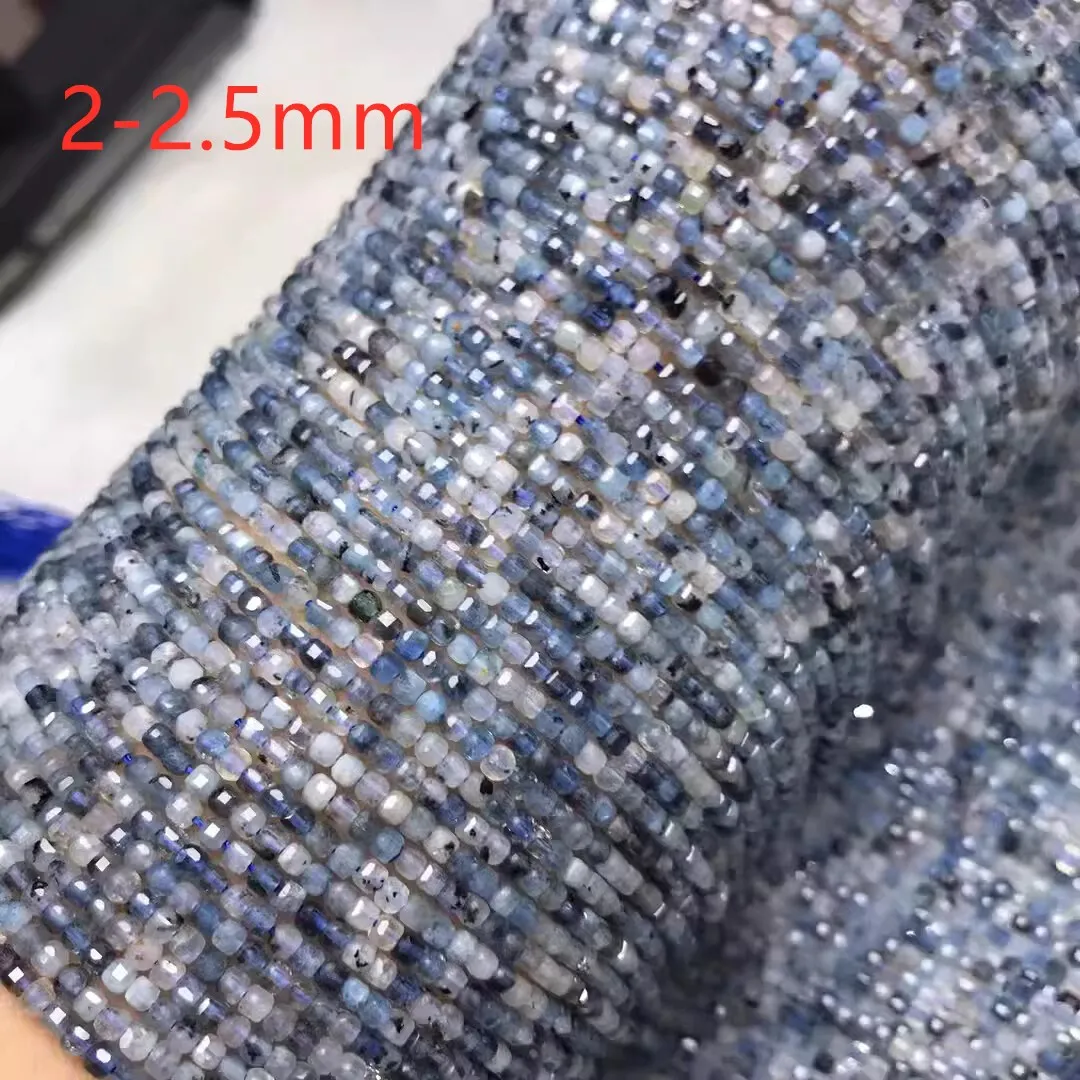 데빌 블루 아쿠아 마린 블루 스퀘어 면, 쥬얼리 목걸이 제작용 3-4mm 자연, 38cm FPPJ 도매, 5A